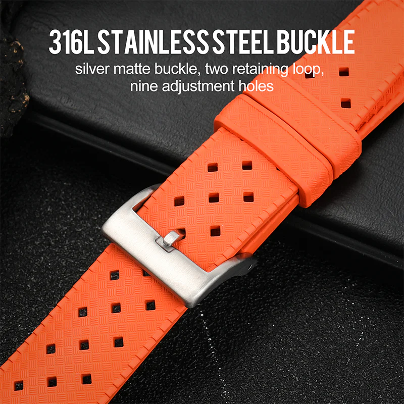 Premium-Grade Tropical FKM Rubber Watch Strap - Image 10