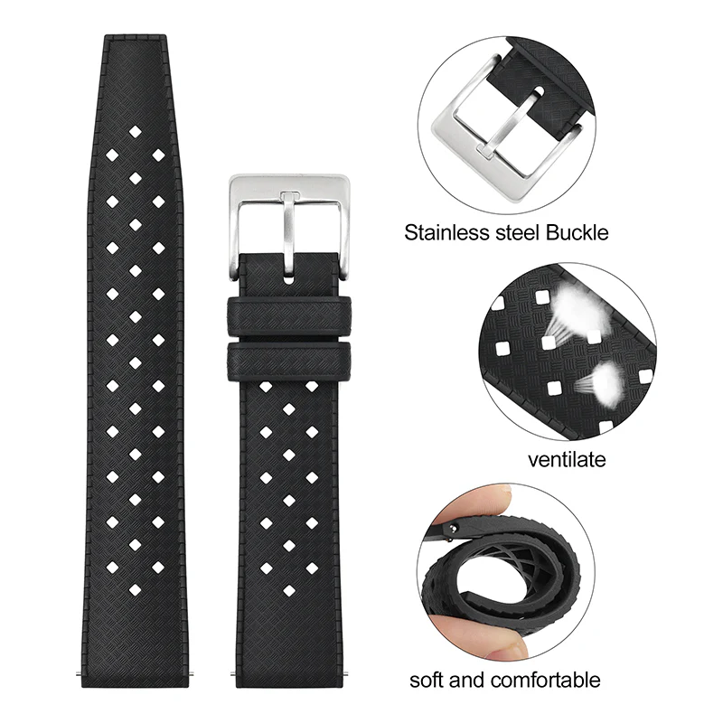 Premium-Grade Tropical FKM Rubber Watch Strap - Image 27