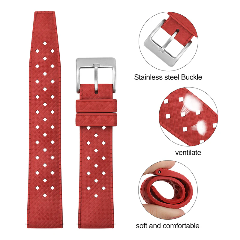 Premium-Grade Tropical FKM Rubber Watch Strap - Image 35