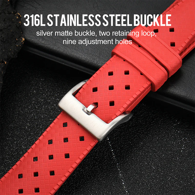 Premium-Grade Tropical FKM Rubber Watch Strap - Image 37