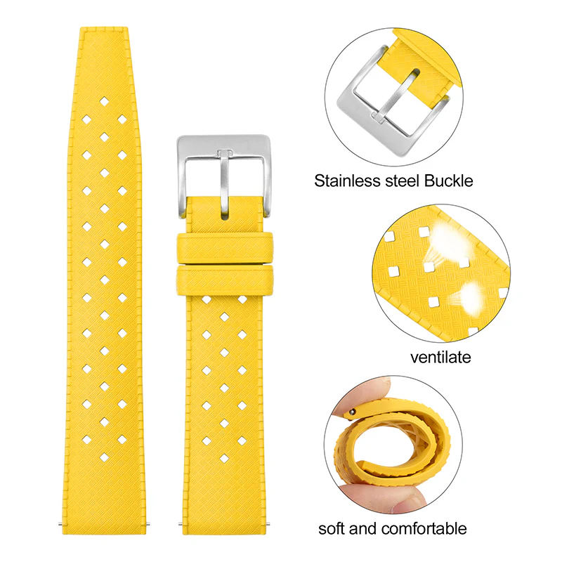 Premium-Grade Tropical FKM Rubber Watch Strap - Image 43