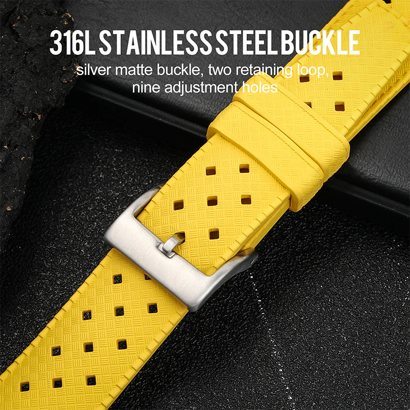 Premium-Grade Tropical FKM Rubber Watch Strap - Image 45