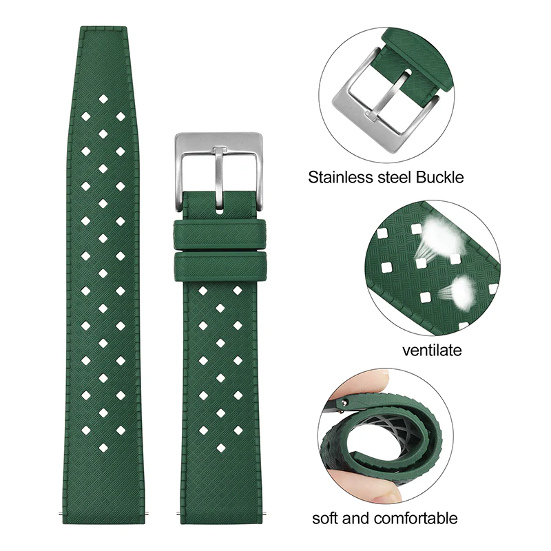 Premium-Grade Tropical FKM Rubber Watch Strap - Image 49