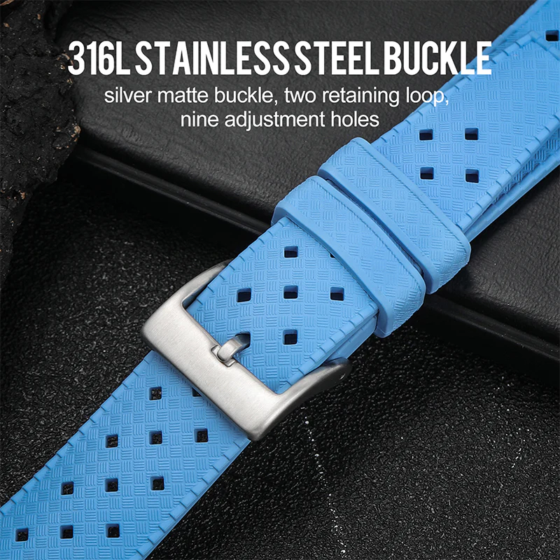 Premium-Grade Tropical FKM Rubber Watch Strap - Image 61
