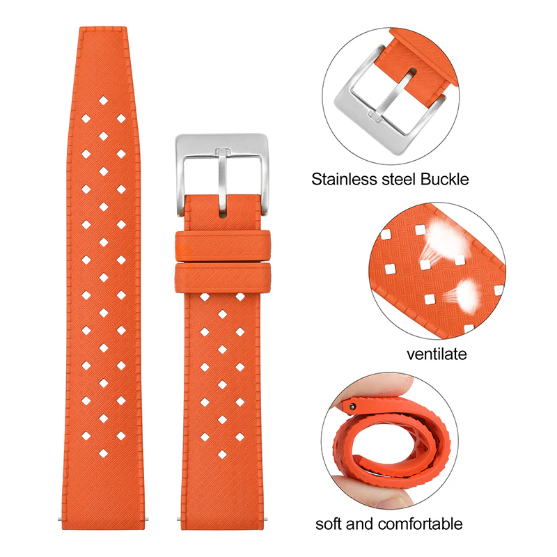 Premium-Grade Tropical FKM Rubber Watch Strap - Image 8